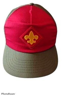 Vintage - Boy Scouts of America Hat - Green & Red with yellow scout logo